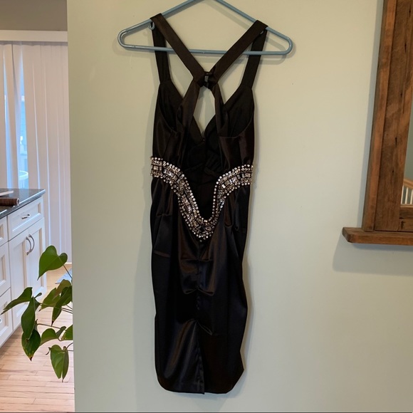 Black dress with rhinestones - Picture 2 of 3